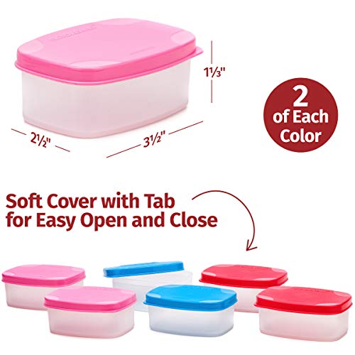 Reusable Airtight Food Containers Pk. Of 6-3 Oz. For Snacks, Baby/Toddler Food/Puree, Condiments, Picnics Food Prep, Lunch, Plastic Food Storage Containers–Dishwasher, Microwave, Freezer Safe Bpa Free #TOP2