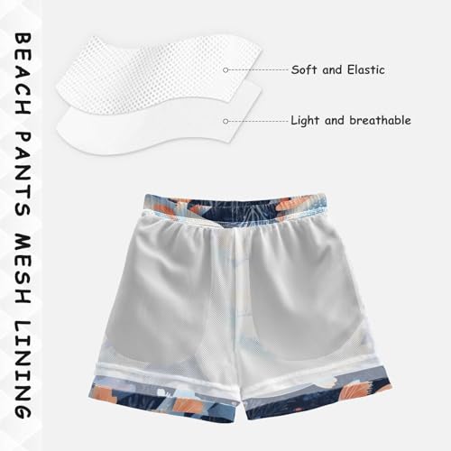 Pigsaly Boys' Swim Board Shorts Adorable Pink Fish Boy's Swim Trunks Kids Swimwear 4T4