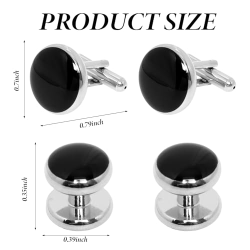 Set 8 Piezas Mancuernillas y Botones de Esmoquin para Hombre miniatura 2