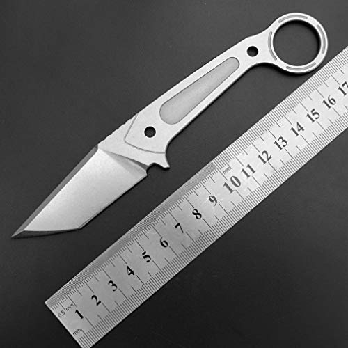 Ccanku C1119 Fixed Blade Knife D2 All Steel Handle Knife Hunting Survival Camping Outdoor Utility Knife With K Sheath (Sliver) #TOP1