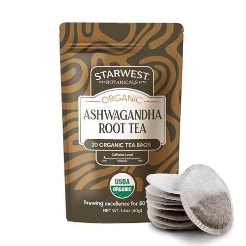 Starwest Botanicals Organic Ashwagandha Tea - Caffeine Free Herba...