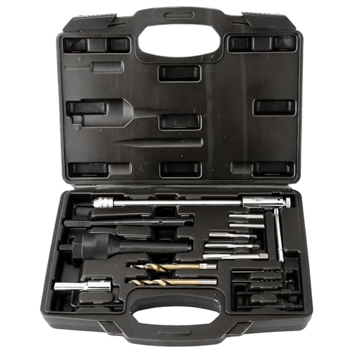 Image of FreeTec 16PCS Glow Plug Removal Tool, 8 mm 10 mm Damaged Glow Plug Extractor Kit, Diesel GlowPlug Remover Thread Repair Tool Set for Cylinder Head Compatible with Mercedes VW Opel CDI