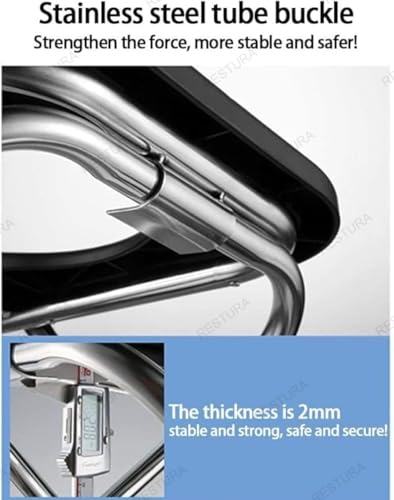 Image of Black Foldable Stainless Steel Shower Commode Chair with Pot | Sturdy & Robust Constructed Stainless Steel Frame Comfortable for Elderly Pregnant Women