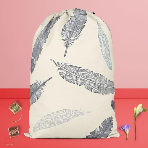 Image of ArtzFolio Feathery | Reusable Sack Bag | Bag for Gym, Storage, Vegetable & Travel
