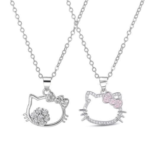 Misura regolabile: La collana con design di gattino e diamanti è adatta alla maggior parte delle persone. Facile da indossare e togliere senza preoccupazioni sulla misura, un accessorio indispensabile per ogni occasione