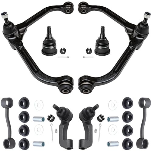 Image of Detroit Axle - Front End 8pc Suspension Kit for 2005 2006 2007 Jeep Liberty 2 Upper Control Arms w /Ball Joints 2 Lower Ball Joints Replacement 2 Sway Bar Links 2 Outer Tie Rods