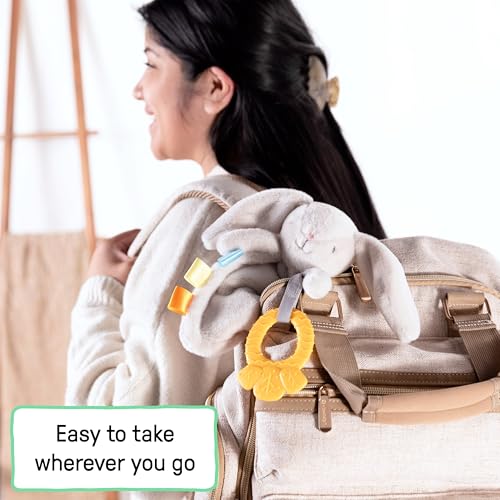 Image of Ingenuity Cozy Sylvi Plush Lovey Baby Teether - Soothe Gums - Self Soothing - Plush Bunny - Ages 0M+ (Pack of 2)