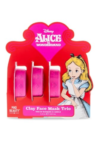Mad Beauty Disney Alice in Wonderland Clay Face Mask Trio, 3 x 15 ml