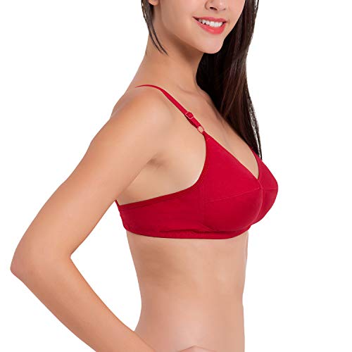 Image of SOUMINIE Women's Pure Cotton Non-Padded Full Coverage Flexi-Fit Everyday Bra | Women's /Ladies /Girls | Best Comfort Bra | Regular Use Bra | Shaper Bra | Comfortable Bra