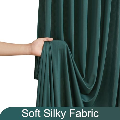 10ft x 7ft Hunter Green Backdrop Curtain for Parties Dark Green Wrinkle Free Backdrop Drapes Panels for Baby Shower Birthday Party Photo Photography Polyester Fabric Background Decoration by Suppromo - Used condition - Image 7