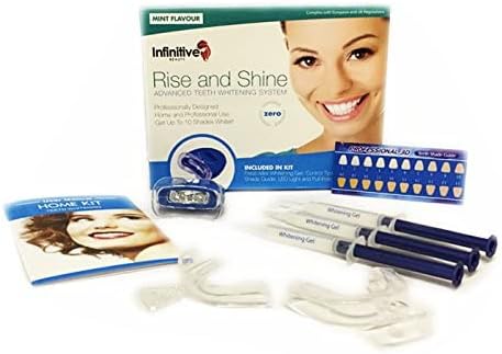 Teeth Whitening Kit Infinitive Beauty Rise & Shine LED Tooth Whitening Kit Gold - Inc 3X 3ml Sodium Bicarbonate Gels, x3 Syringe Tips, x2 Single Mouth Tray, Shade Guide& LED Light