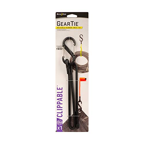 Nite Ize GLC24-01-R3 Gear Clippable Rubber Twist Tie, 24-inch, 1 Pack, Black