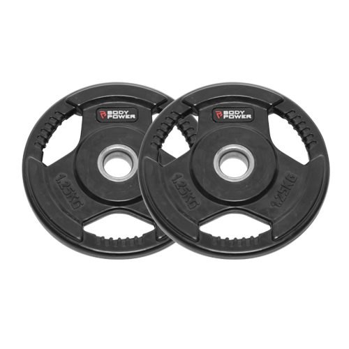 BODYPOWER 1.25Kg Rubber Encased Tri Grip Standard Weight Plates (x2)