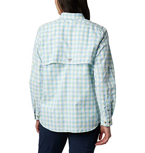 Columbia Manga longa Super Bahama feminina, xadrez de ar, 2X Plus