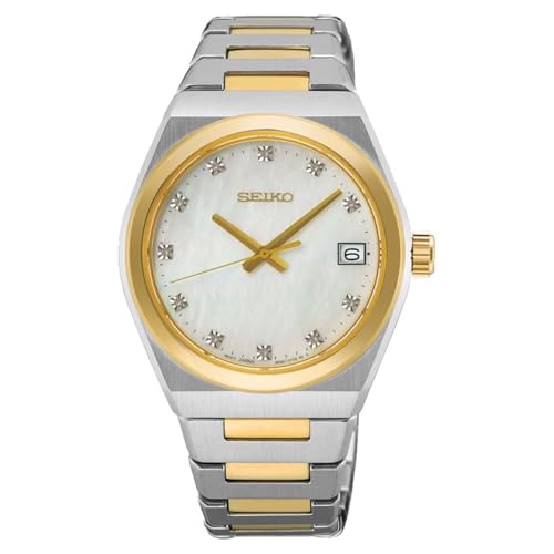 Seiko SUR604P1 montre femme quartz de luxe en acier inoxydable doré
