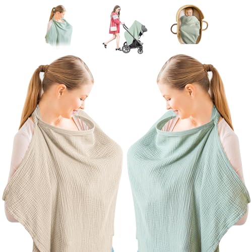 Opiniones y reviews de Fundas para bebidas disponible en línea. 46 2pcs Cubierta de Lactancia Materna,Poncho de Delantal de Enfermera,Funda de Lactancia Transpirable 100% Algodón,con Bandolera Ajustable,Manta para Amamantar de Privacidad para...