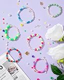zenmag Friendship Bracelet Making Kit, Clay Beads and Pony Beads for Bracelet Making, Jewellery Making Kit with Letter and Charms, DIY Kit Gifts - Image 6