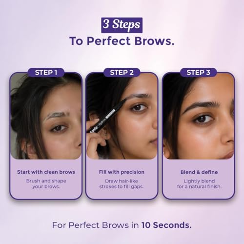 Image of Sanfe Eyebrow Filler Pen | Waterproof Microblading Brow Pen | 4 Fork Tip Eyebrow Pencil for Natural Hair-Like Strokes | Long Lasting Smudge Proof Brow Makeup | 1 ml | Pack of 3