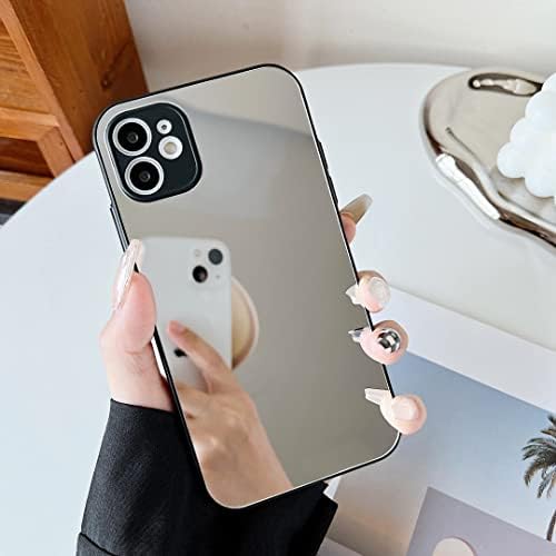 ZTOFERA Case for iPhone 11, Luxury Mirror Makeup Case Crystal Clear Bright Back Soft TPU & Hard PC Slim Case, Full Camera Lens Protective Shockproof Anti-Scratch Cover for iPhone 11 6.1 inch - Black