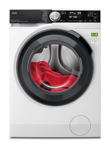 AEG WiFi Waschmaschine 10 kg Serie 8000 PowerCare - Faserschonend Sauber in 59 Min. bei 30°C, A-40%, Dampf-Programm – Weniger Bügeln, UniversalDose-Schublade, Energiesparend, 1600 U/min, LR8EW80600
