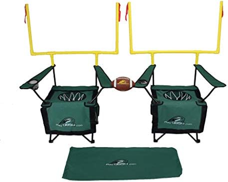QB54 Outdoor Football Set - Football Toss and Kick Game Built into 2 Folding Chairs - Navy