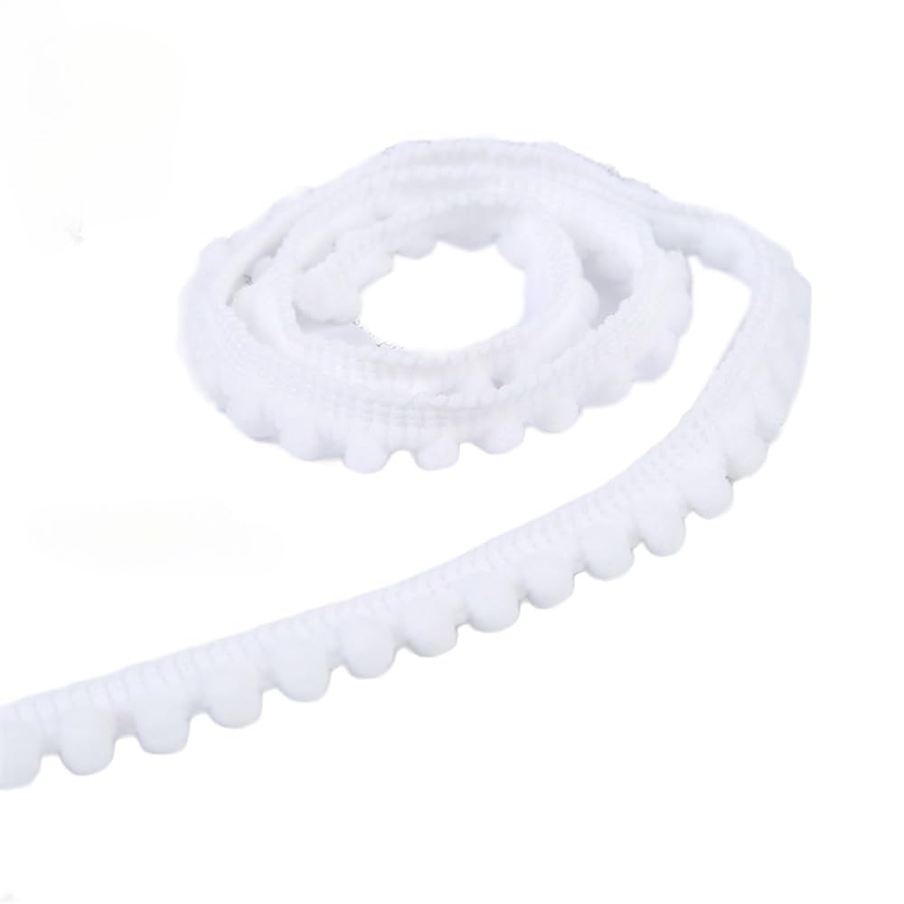 10 Yards 10 mm Mini Pompom Border for Crafts Bobble Trim, Decorative Ribbon, Pompom Ribbon, Fringe Trim, Lace Ribbon