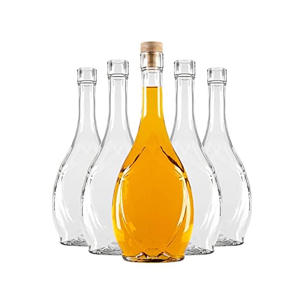 SUPERBUTELKI.PL Glasflaschen 500ml - Weinflaschen Leer 5 StÃ¼cke - Glass bottle Mit Korken - Glasflasche Icona - Flaschen zum BefÃ¼llen