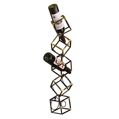 DXY-JJ Wine Racks Wall-Mounted Cube Wine Racks, Hanging Wine Bottle Holder, Metal Iron Wine Equipment Storage Shelves ?Holds 5 Wine Bottles