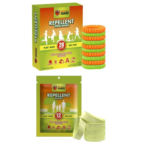 Mosquito Guard - 20 Pcs Mosquito Repellent Bracelets & 12 Pcs Mosquito Repellent Bands