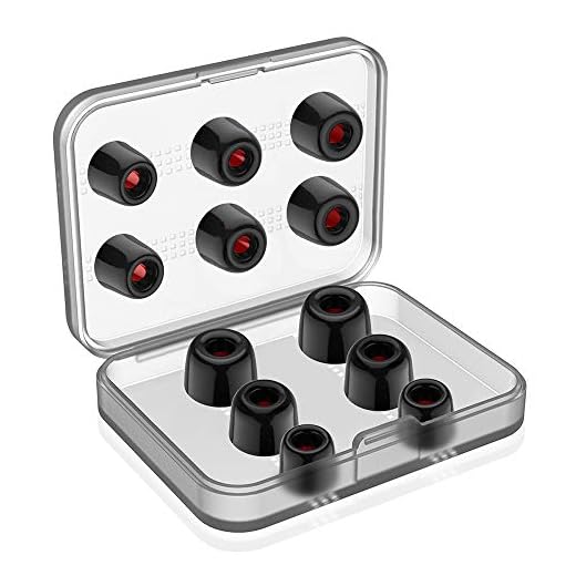 Pontas de fone de ouvido F Feych pontas de substituição de pontas de fone de ouvido de espuma de memória premium com bloqueio de ruído, adequado para a maioria dos fones de ouvido (P/M/G, 6 pares, preto), Preto, S/M/L