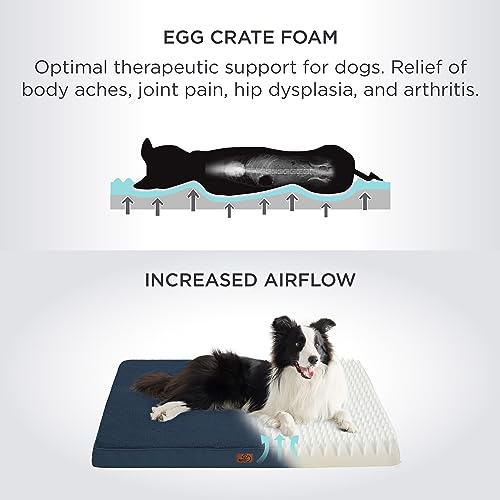 Bedsure Extra Large Dog Bed for Large Dogs – XL Orthopedic Waterproof Dog Beds with Removable Washable Cover, Egg Crate Foam Pet Bed Mat, Suitable for Dogs Up to 100 lbs, Navy Bedsure Extra Large Dog Bed for Large Dogs – XL Orthopedic Waterproof Dog Beds with Removable Washable Cover, Egg Crate Foam Pet Bed Mat, Suitable for Dogs Up to 100 lbs, Navy