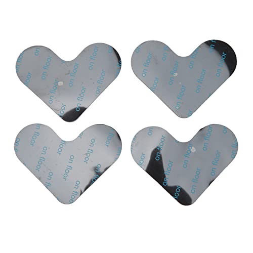 Fita de tapete em forma de coração 4 peças preta dupla face antiderrapante tapete reutilizável rolha