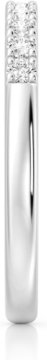 MSBLUE® 1.8mm Moissanite Wedding Eternity Band Ring, Round Cut, 14K Gold Vermeil - Image 6