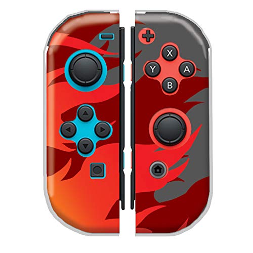 switch専用 joy-con ケース スイッチ コントローラー ジョイコン カバー 炎 カッコイイ 火 06:グレー