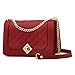 Travistar Damen Umhängetasche Kleine - Kette Schulterriemen Crossbody Bag - Lingge Tasche Schultertasche Abendtasche Citytasche Leder Feste Schultertasche Multifunktionstasche 23x15x9 cm, Weinrot