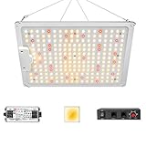 iPower RP1100E Sunlike Dimmable Full Spectrum LED Grow Light with Samsung 301B Diodes & MEAN WELL Driver for Hydroponics Indoor Plants Seeding and Flower, Tent and Greenhouse