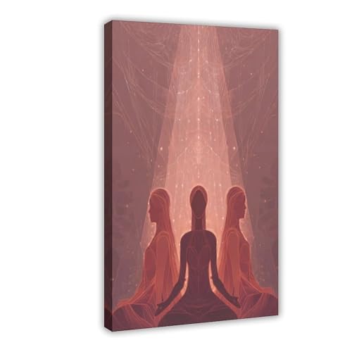Méditation spirituelle féminine sacrée poster pour rompre le stress déco