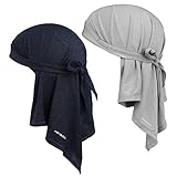 【Bequeme glatte Stoffe】 Durch die vernünftige Kombination von Polyester und Elasthan mit atmungsaktivem Netz hat der Stoff die Eigenschaften Atmungsaktivität, Schnelltrocknung und Elastizität. Wir haben ein neues Bandana-Design für den täglichen Gebrauch bei heißem Wetter entwickelt.