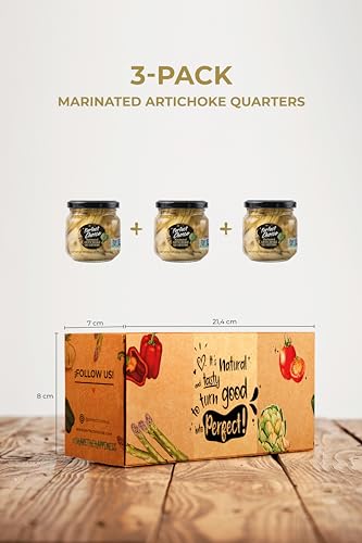 Perfect Choice Artichoke Quarters Marinated - Delicious artichoke for Salads, Pizzas & More - 6.5 oz (Pack of 3)