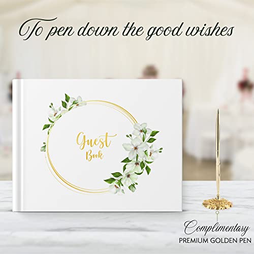 Wedding Guest Book, 7 X 9 Guest Book Wedding Reception, Wedding Guest Book With Free Pen, 120 Pages Guestbook For Wedding, Guest Book For Wedding, Wedding Books For Guests To Sign #TOP6