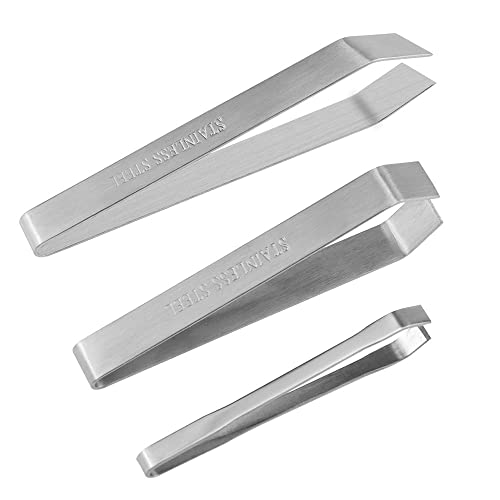 CYUaoao Grätenzange Edelstahl Grätenpinzette Küchenpinzette 3 Größen Fischgrätenzange Flach und Slant Fischpinzette für Fisch Ente Huhn Schwein Haar Cover