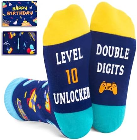 Zmart 10 Year Old Birthday Gifts for Boys - Socks for Kids Age 10, Presents for 10 Year Olds, Ten Year Old Gifts for Tween Boys Girls, 10 Year Old Gift Ideas