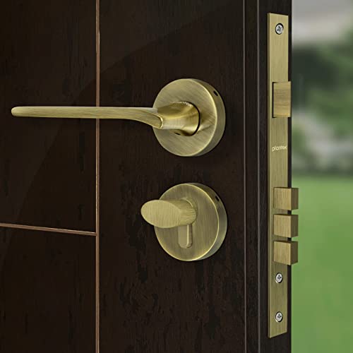 Image of Plantex Fully Brass Door Lock with 3 Years of Warranty /Main Door Lock for Home /Mortise Lock for Door - Main Door Lock Set Sumer-3037 Brass Antique Finish