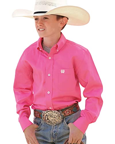 Cinch Boys Kid S Solid Pink Button Down Shirt Xxl Dark Pink #TOP15