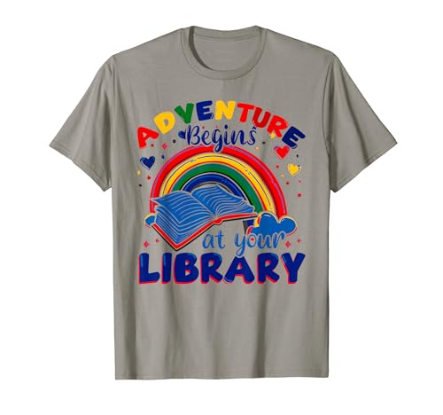 Adventure Begins At Your Library Lectura de libros Camiseta