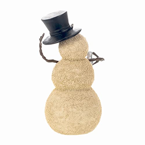 Snowman With Cane Winter White 4 Inch Resin Stone Christmas Figurine Ornament #TOP3