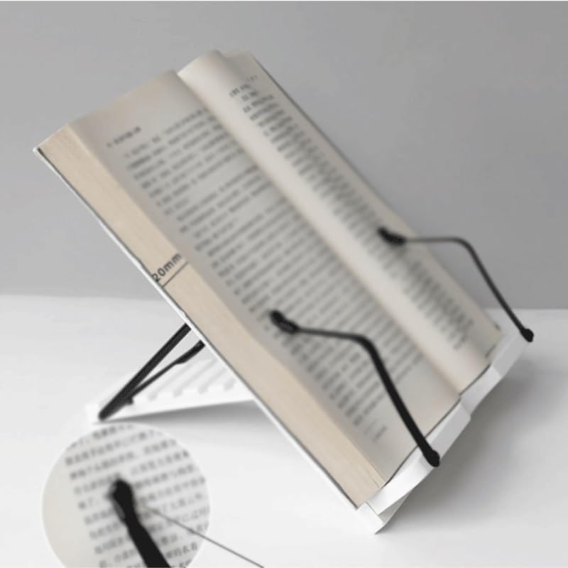 Multi Functional Book Stand White Reading Rack Plastic Holder