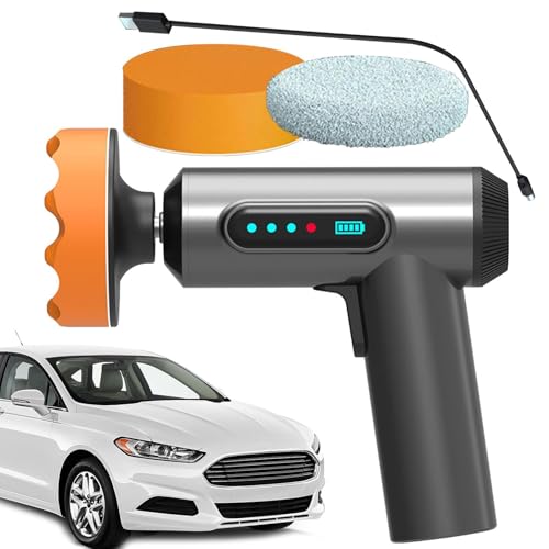 Kit de pulido de coche sin cordón, con pulidores de coche de velocidad variable, 12.000 rpm, tampón eléctrico para vehículos | Pulidora de coches con 2 baterías de 21 V 2,0 Ah, pulidora de coches con
