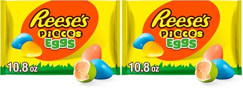 REESE'S PIECES Peanut Butter Eggs, Easter Candy Bag, 10.8 oz (Pack of 2)