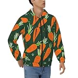 Happy Carrot - Sudadera con capucha para hombre, con bolsillos con cremallera, cremallera completa, chaqueta deportiva con capucha, Negro -, Small